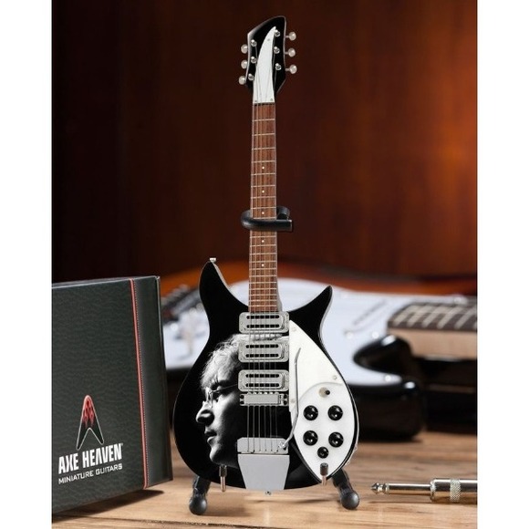 Axe Heaven Other - NIB- Axe Heaven Mini Guitar John Lennon Fab Four Tribute 1:4 Scale Black Replica